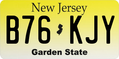 NJ license plate B76KJY