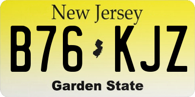 NJ license plate B76KJZ