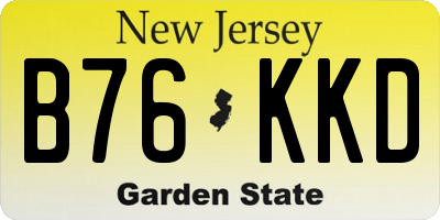 NJ license plate B76KKD