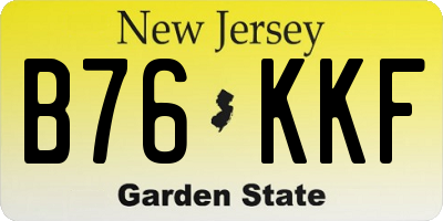 NJ license plate B76KKF