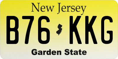 NJ license plate B76KKG