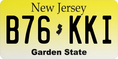 NJ license plate B76KKI