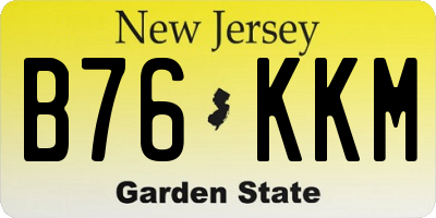 NJ license plate B76KKM