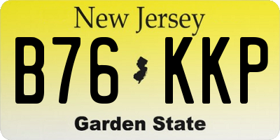 NJ license plate B76KKP