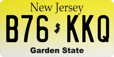 NJ license plate B76KKQ
