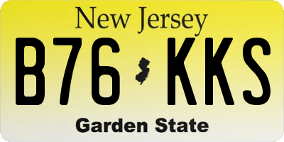 NJ license plate B76KKS