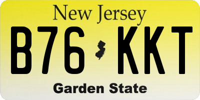 NJ license plate B76KKT