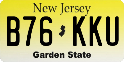 NJ license plate B76KKU