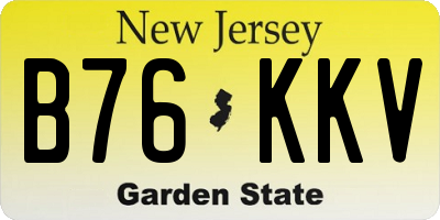 NJ license plate B76KKV