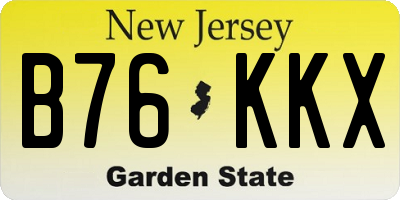 NJ license plate B76KKX