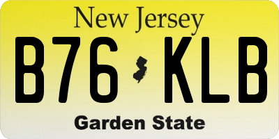 NJ license plate B76KLB