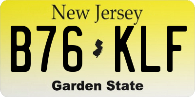 NJ license plate B76KLF