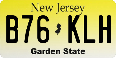NJ license plate B76KLH