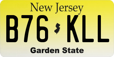 NJ license plate B76KLL
