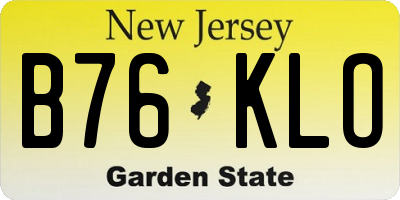 NJ license plate B76KLO