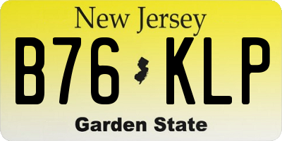 NJ license plate B76KLP