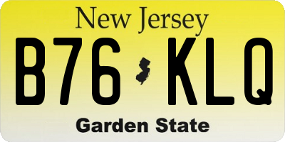 NJ license plate B76KLQ