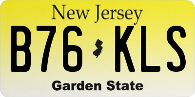 NJ license plate B76KLS