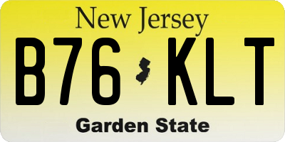 NJ license plate B76KLT