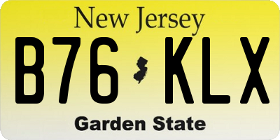 NJ license plate B76KLX