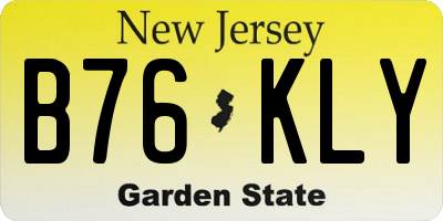 NJ license plate B76KLY