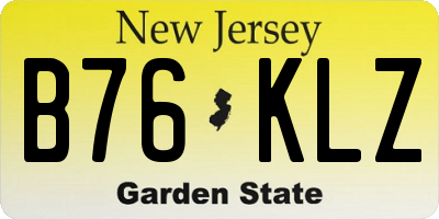 NJ license plate B76KLZ
