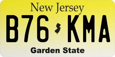NJ license plate B76KMA