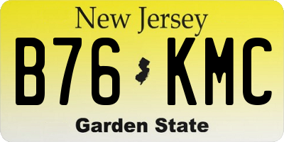 NJ license plate B76KMC