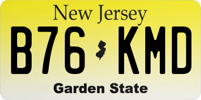 NJ license plate B76KMD