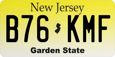 NJ license plate B76KMF