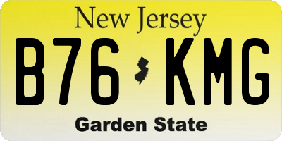 NJ license plate B76KMG