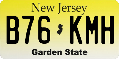 NJ license plate B76KMH