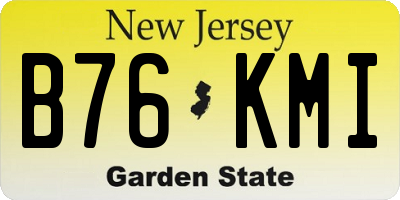 NJ license plate B76KMI