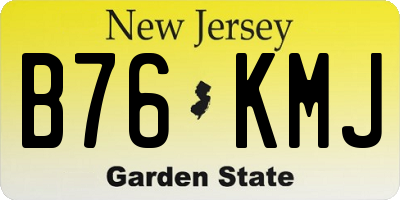 NJ license plate B76KMJ