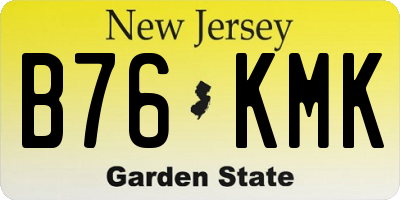 NJ license plate B76KMK