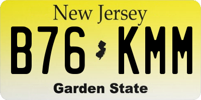 NJ license plate B76KMM