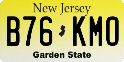 NJ license plate B76KMO
