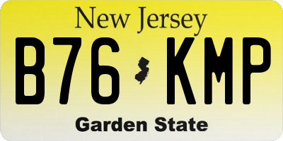 NJ license plate B76KMP
