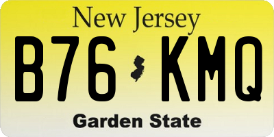 NJ license plate B76KMQ