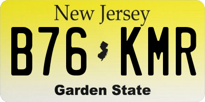 NJ license plate B76KMR