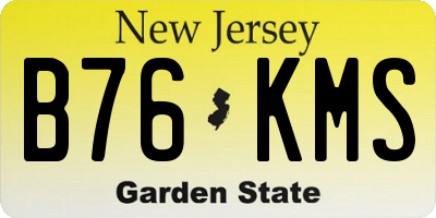 NJ license plate B76KMS