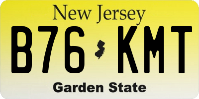 NJ license plate B76KMT