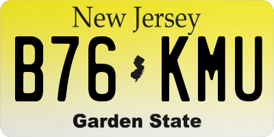 NJ license plate B76KMU