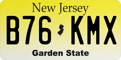 NJ license plate B76KMX