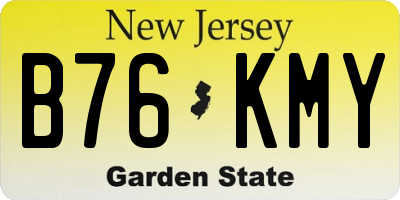 NJ license plate B76KMY
