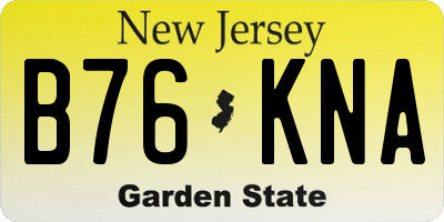 NJ license plate B76KNA