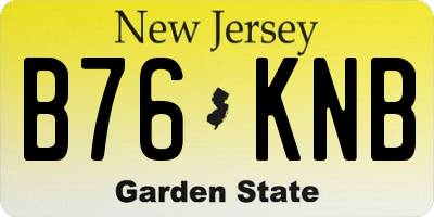 NJ license plate B76KNB