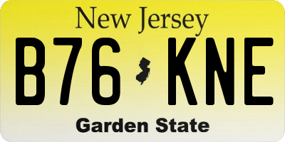 NJ license plate B76KNE