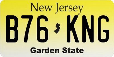 NJ license plate B76KNG