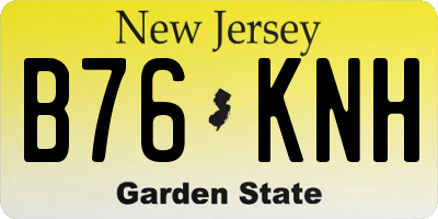 NJ license plate B76KNH